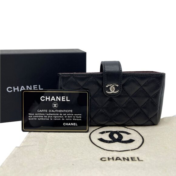 Auth CHANEL Matrasse Multi Pouch Timeless Classic Line Black Leather #36635323 - Picture 1 of 12